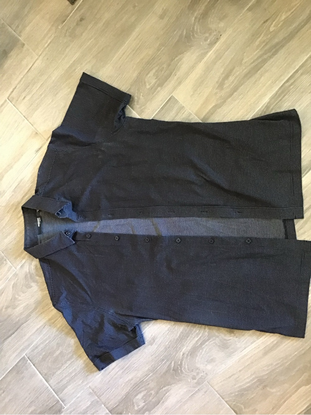 Murano Black Shirt with White Micro Dots
